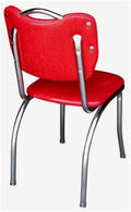 Cracked Ice Red Diner Chair with Pulled Seat J378199