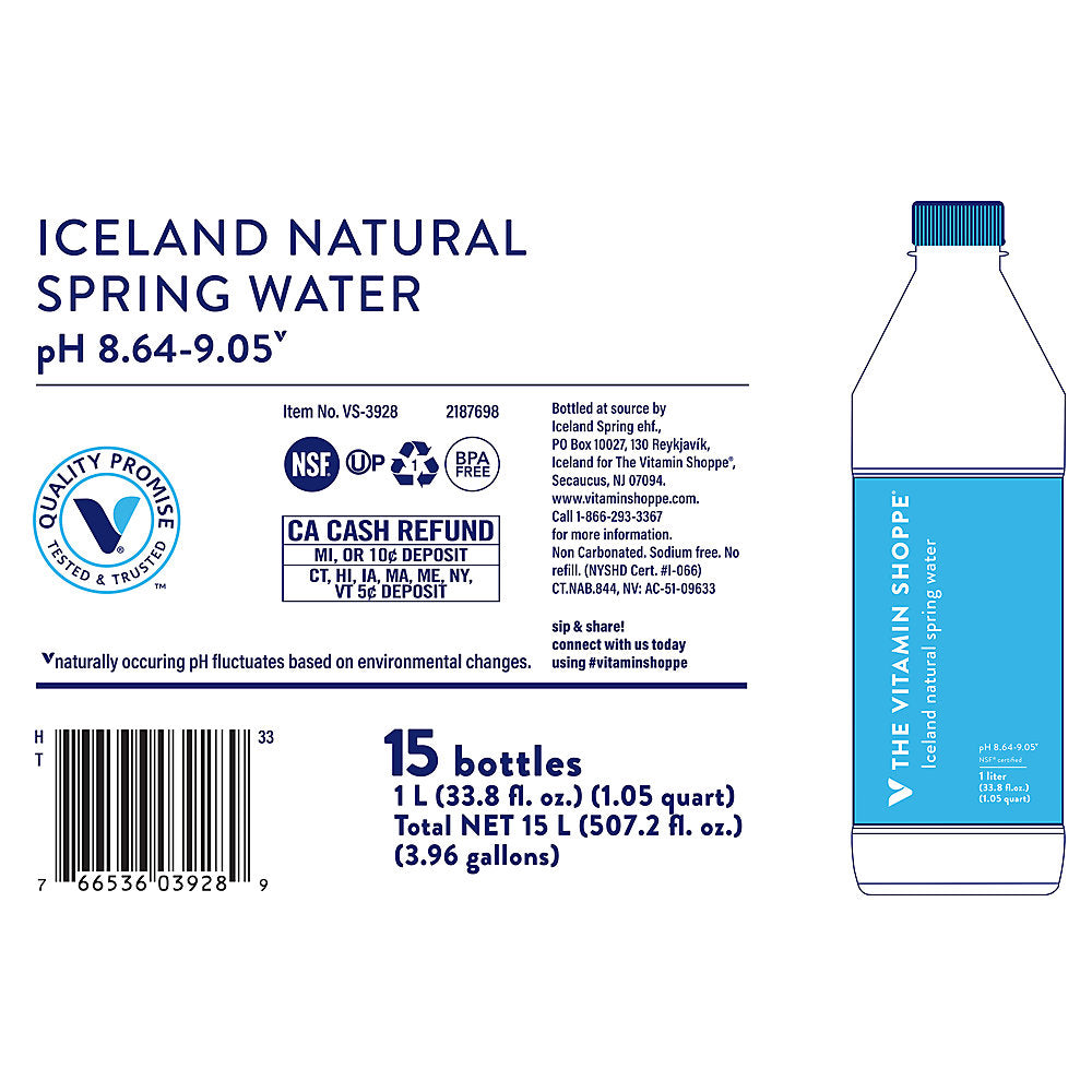 15 Bottles Natural Spring Water (1 Liter per bottle) Z1755