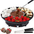 Electric Fondue Pot Set with 4 Roasting Forks Q63858