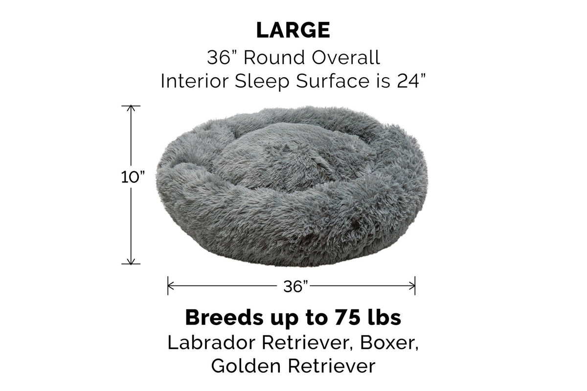 Large Mist Gray Donut Dog Bed B3528