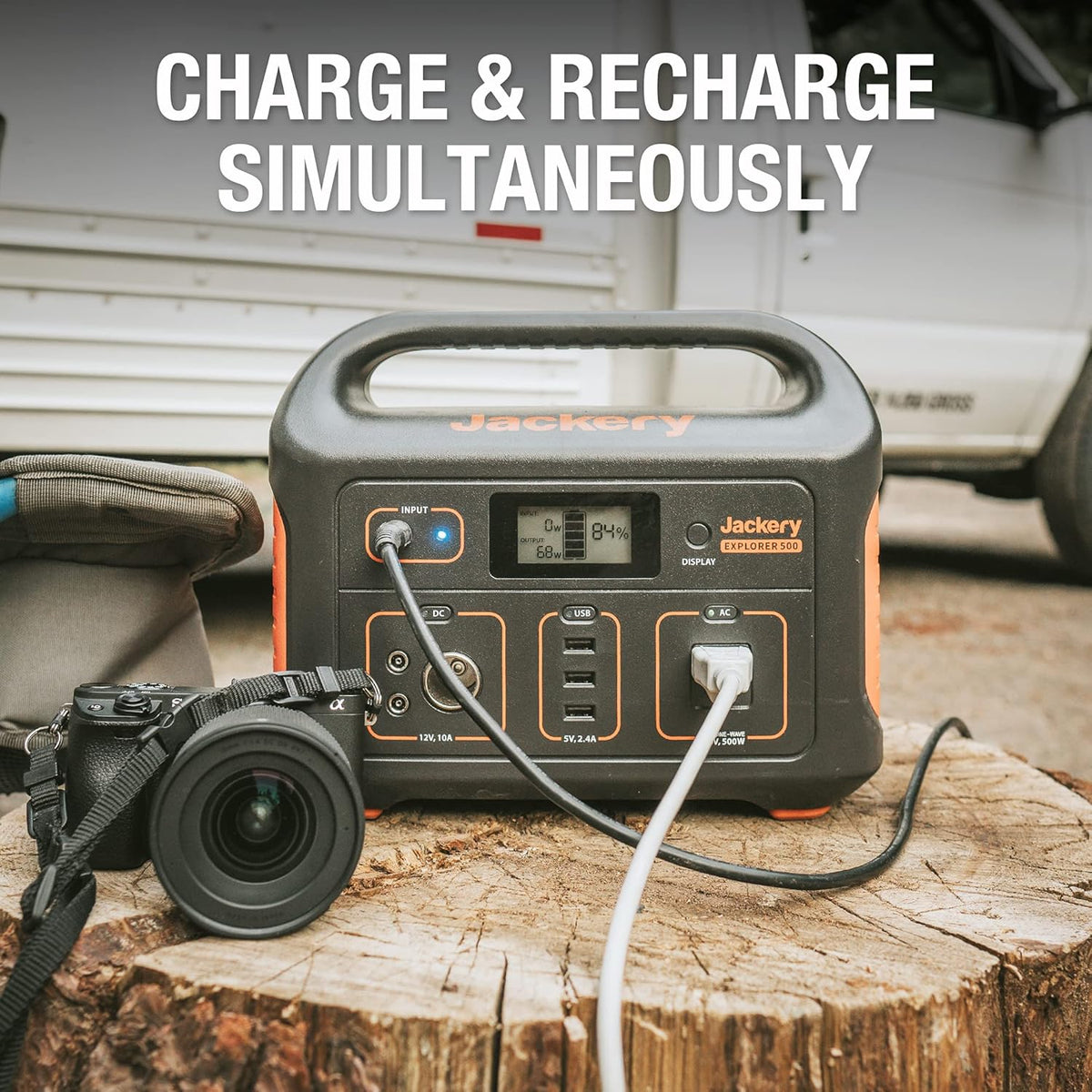 Portable Power Station 518Wh Solar Generator with 110V/500W AC Outlet K77748