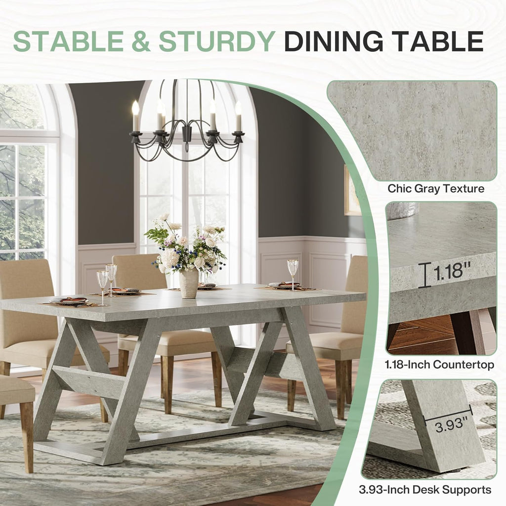 Gray Wood Dining Table L28663