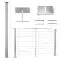 Stainless Steel Brushed Cable Railing Post J7623