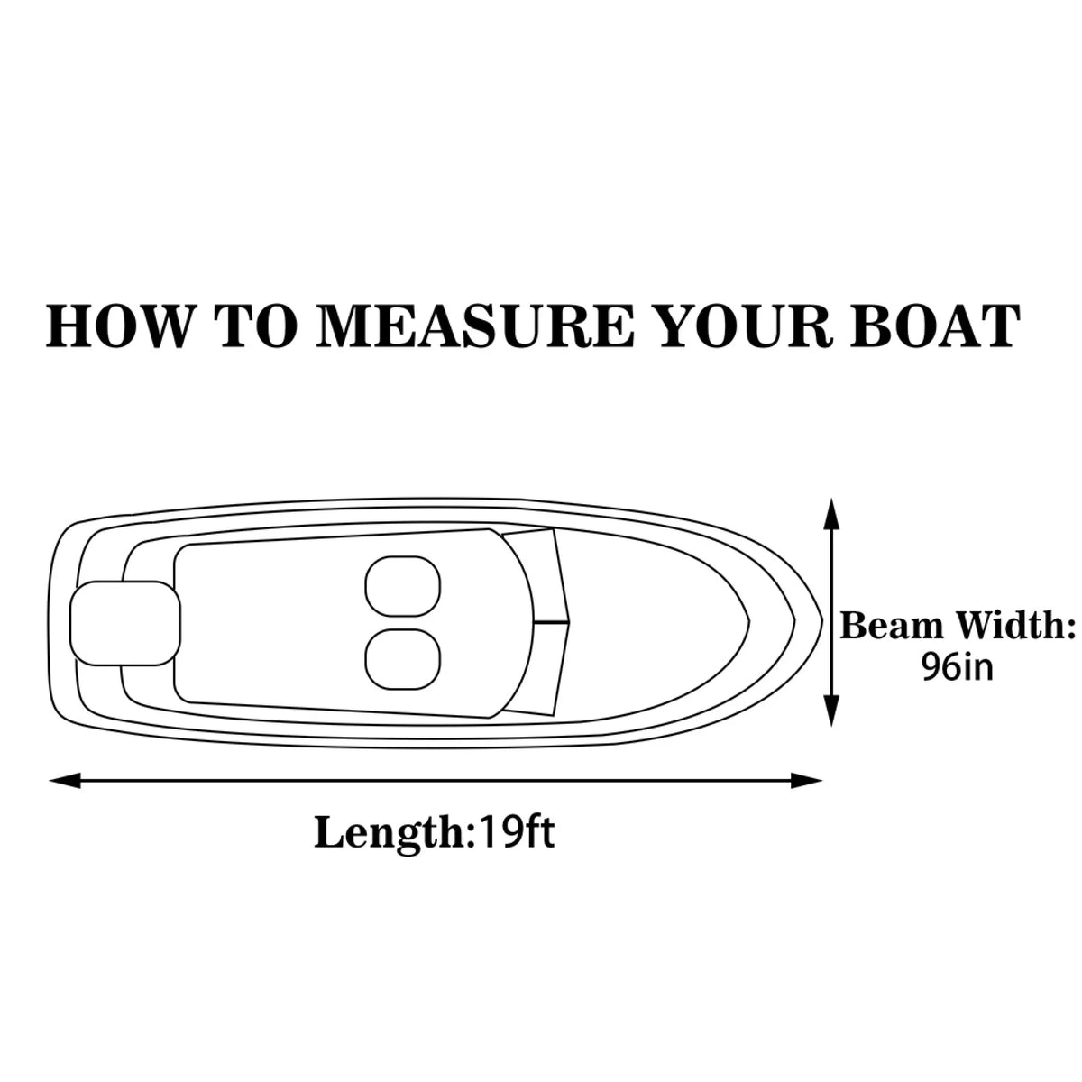 Waterproof Heavy Duty Trailerable Boat Cover 17 ft-19 ft A46493