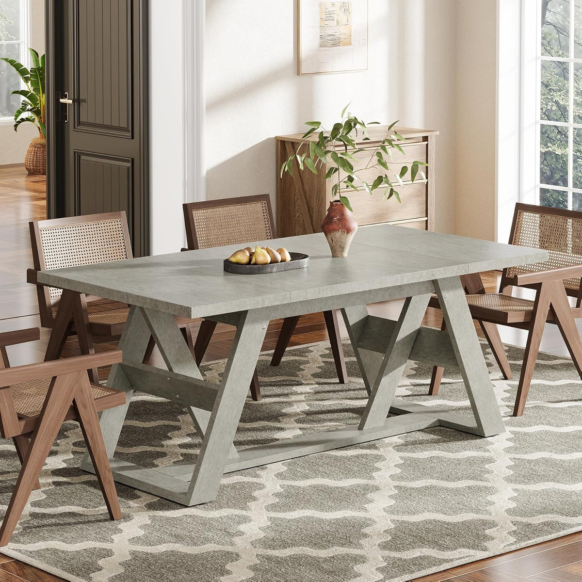 Gray Wood Dining Table L28663