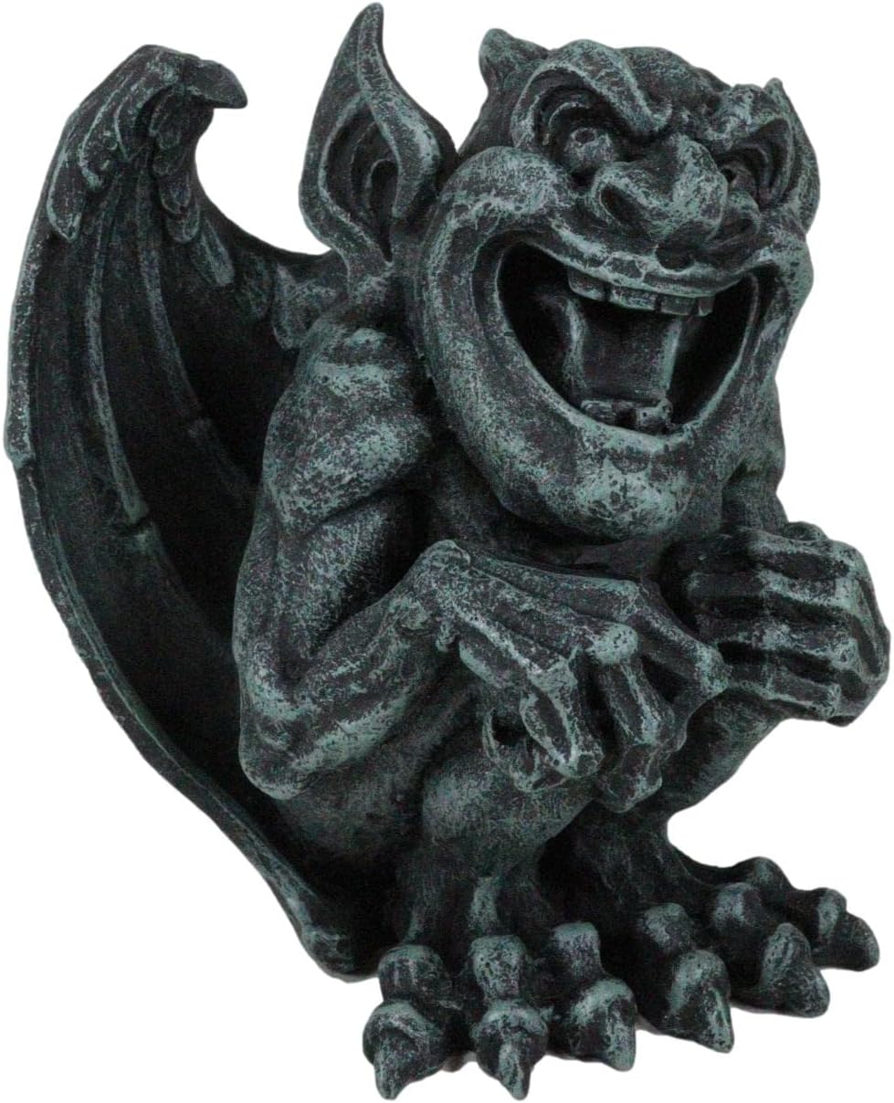 Gothic Winged Guardian Gargoyle Figurine Faux Stone Resin Sculpture C377