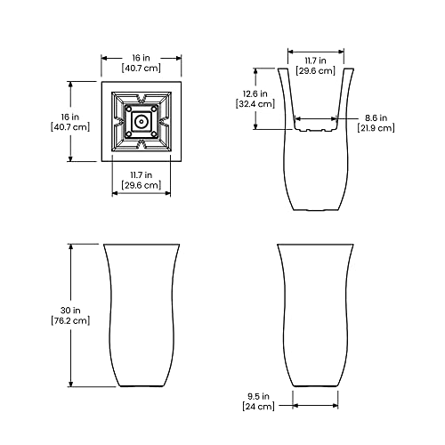 Black 30in Tall Planter with Removable Plug P374529