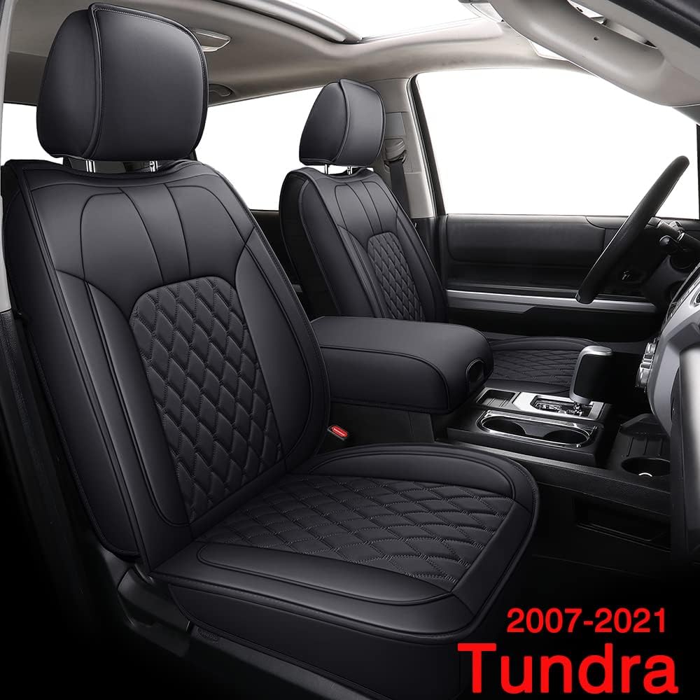 Black Red Full Set Water Proof Faux Leather Car Seat Covers R75031