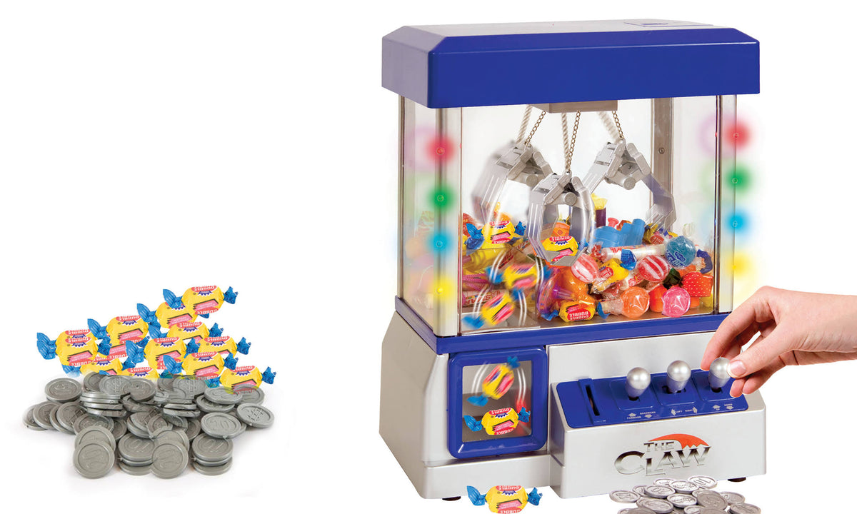 Blue Electronic Candy Grabber Machine Arcade Game with LED Lights A368