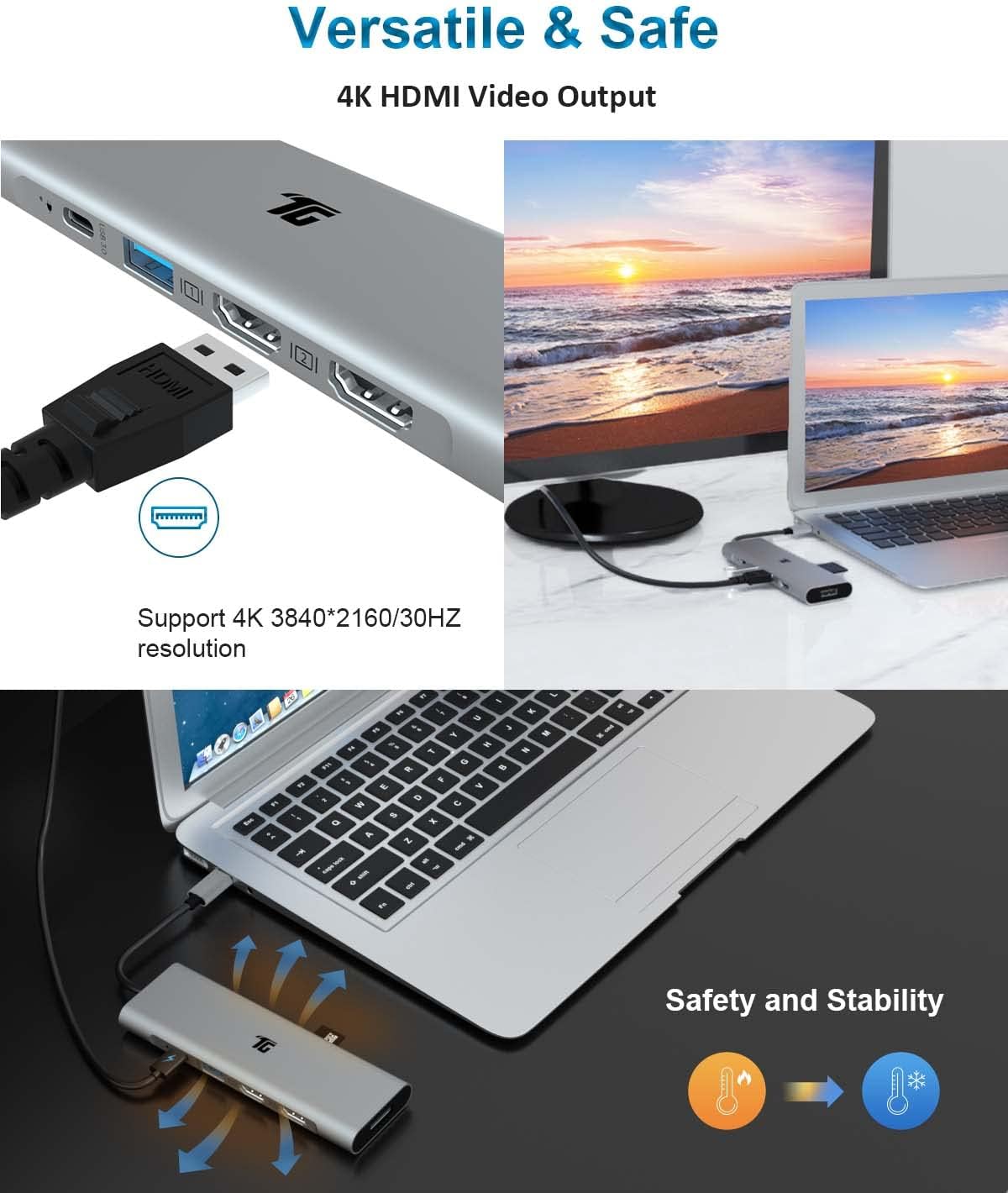 9 in 1 USB C Docking Station with Dual 4K HDMI W706303