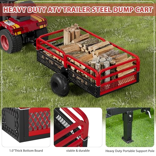 Heavy Duty Steel Dump Cart Utility Trailer with Removable Sides E2536