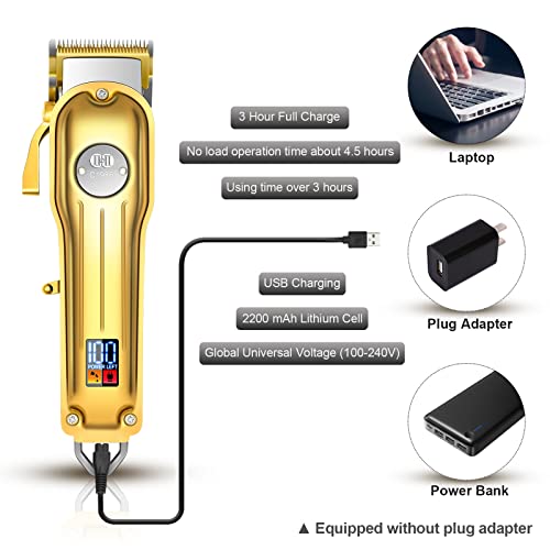 Hair Clippers, 12Pcs Cordless Rechargeable LCD Display Hair Beard Trimming Kit U42630