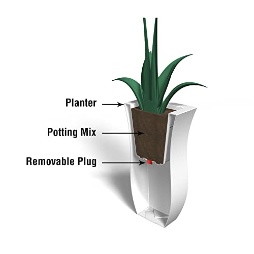 Black 30in Tall Planter with Removable Plug P374529