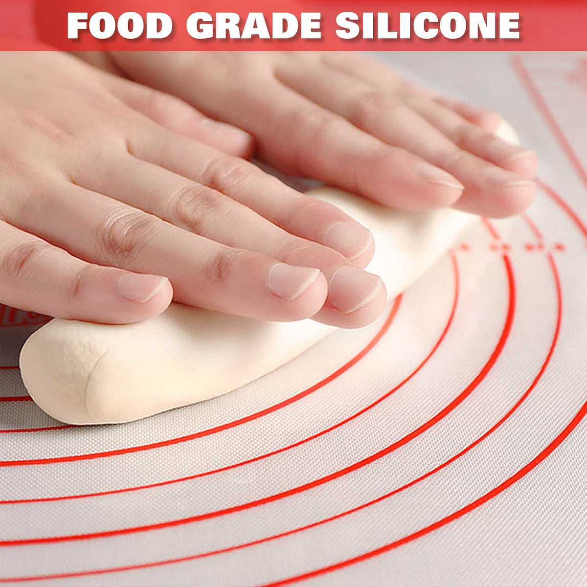 Large Silicone Non Stick Baking Mat with Measurement, Red F36316