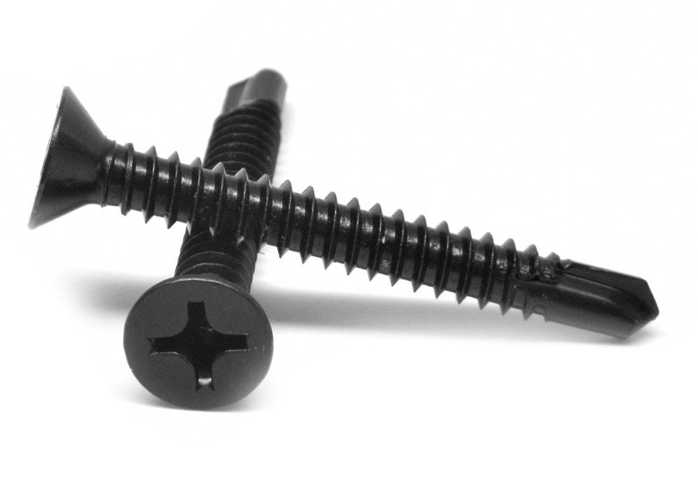 1/4-14 x 2 1/2 Self Drilling Screw Phillips Flat Head Black Oxide U764052