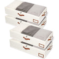 Beige 4 Pack Under Bed Storage Containers with Lids B25487