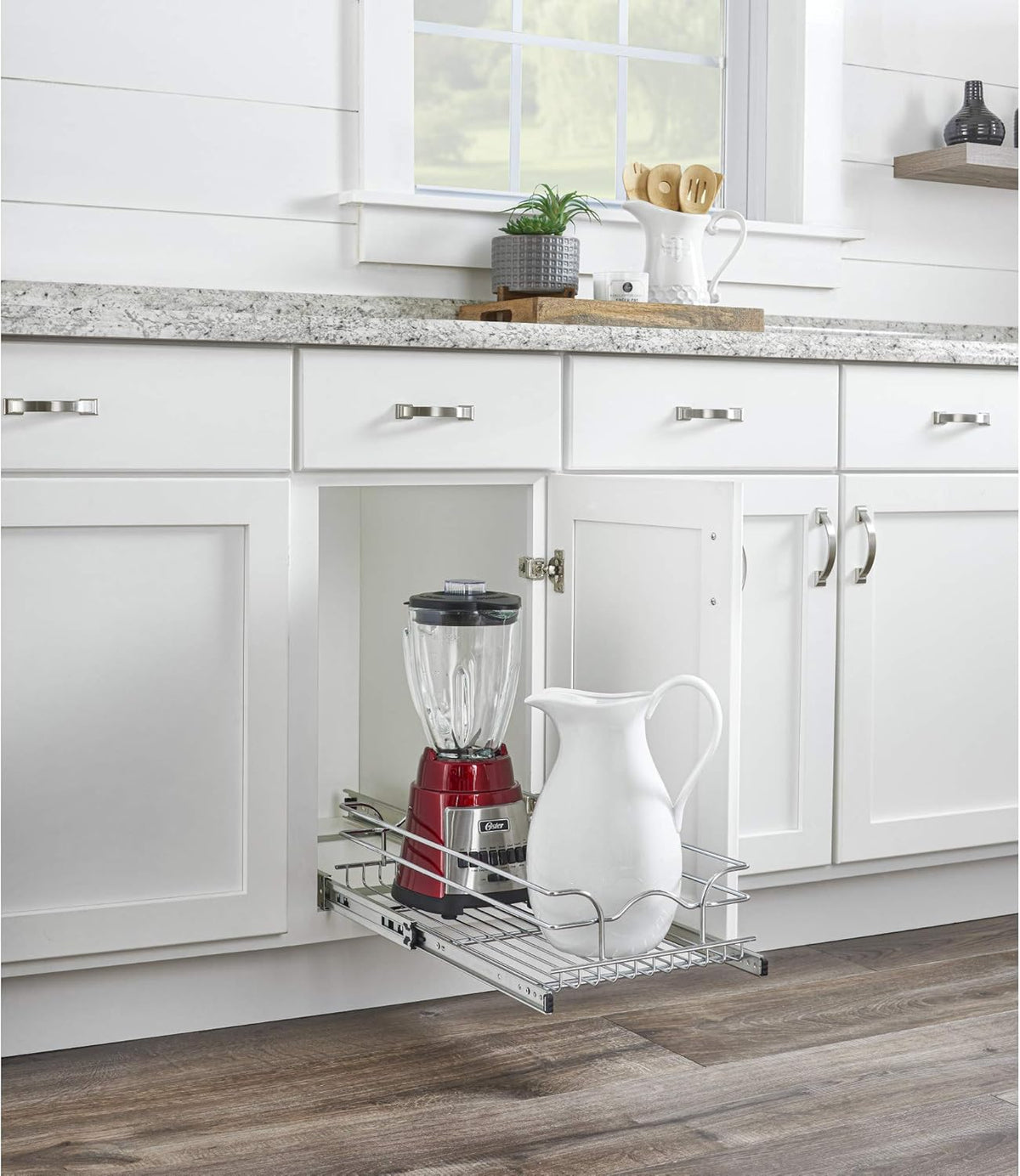 12 Inch x 22 Inch Single Wire Basket Pull Out Shelf Organizer R930
