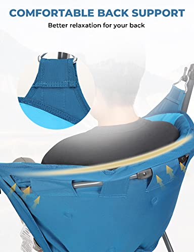 Hammock Chair Padded Swinging Camping Chair with Back Support Oversized Swing Chair Lounger 600D Polyester R959