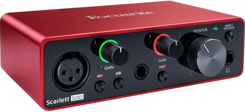 Blue Blackout XLR Condenser Microphone Bundle with Focusrite Scarlett Solo Audio Interface R3345