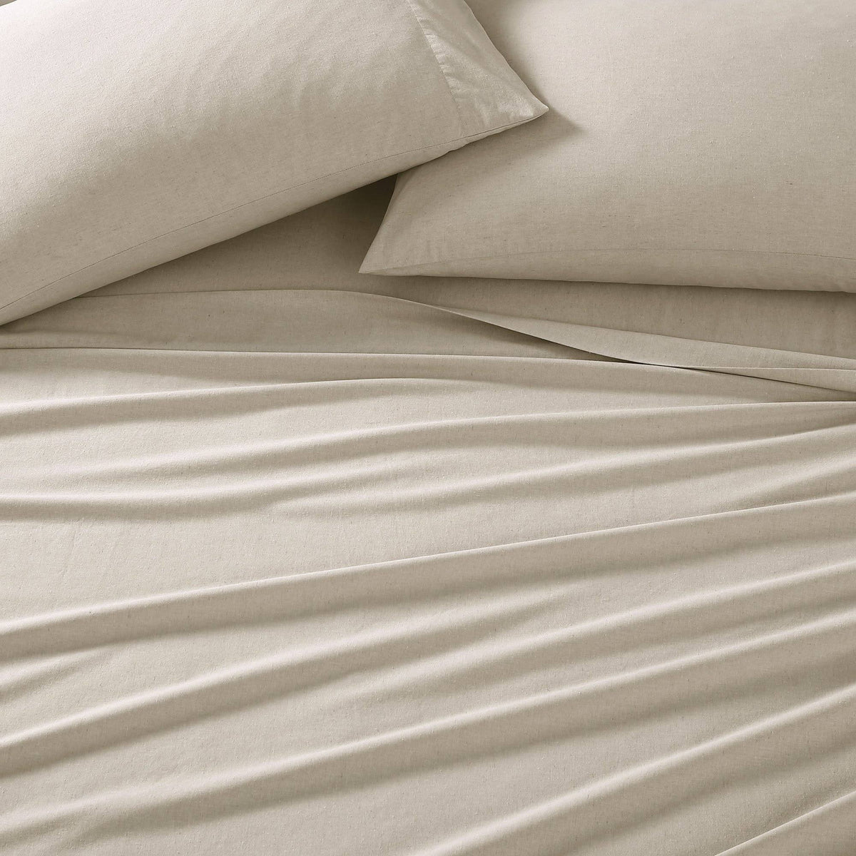 Grey Striped Percale Twin Sheet Set C9770