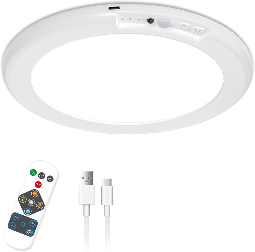 7.5 Inch 6500K Battery Powered Ceiling Light with Remote S203