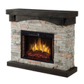 42x22 Grey Faux Stone Electric Fireplace R129725
