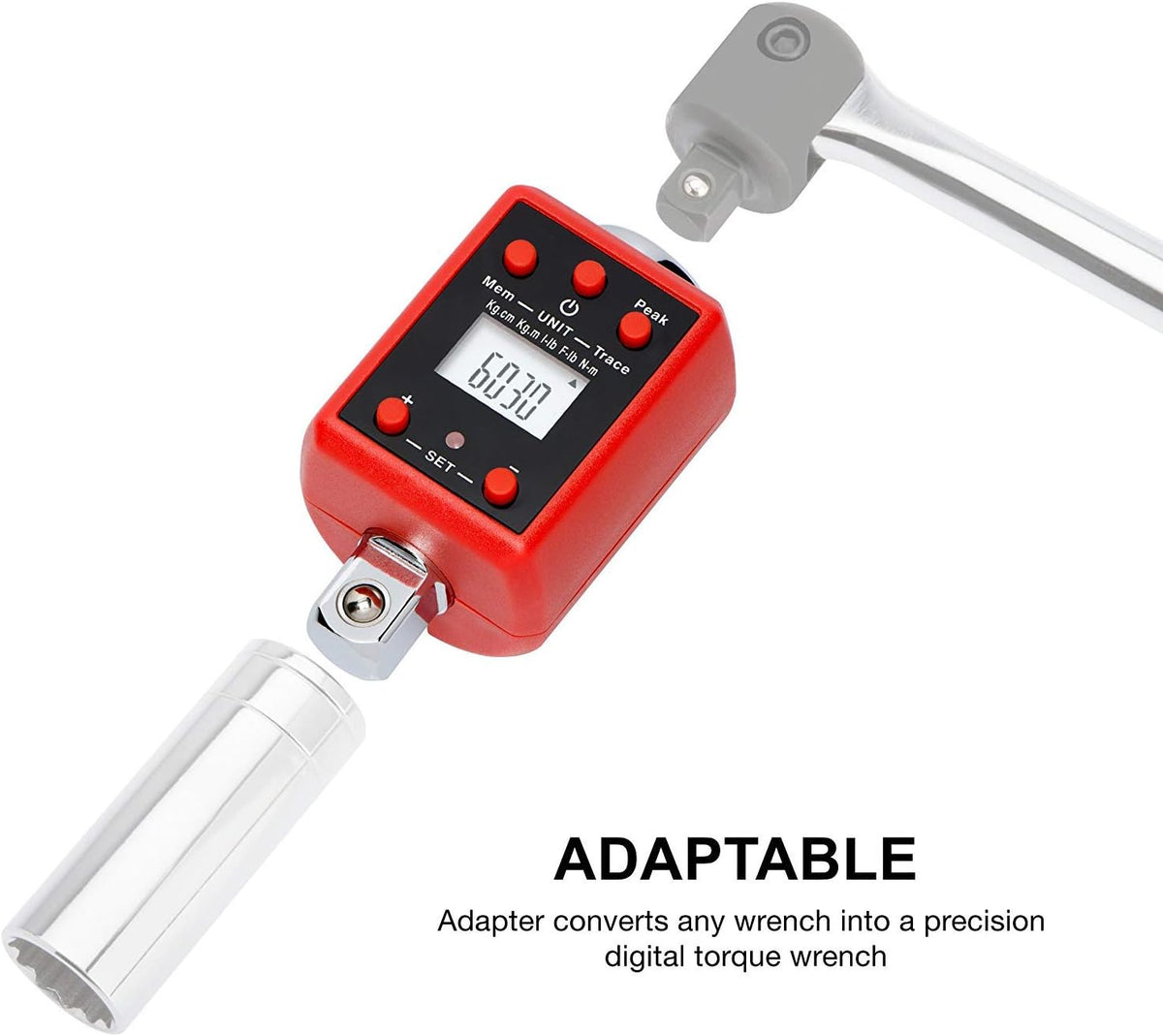 Digital Torque Adapter, 1/2" Drive, 29.5-147.5 Foot-Pound, Pack of 2 U30267