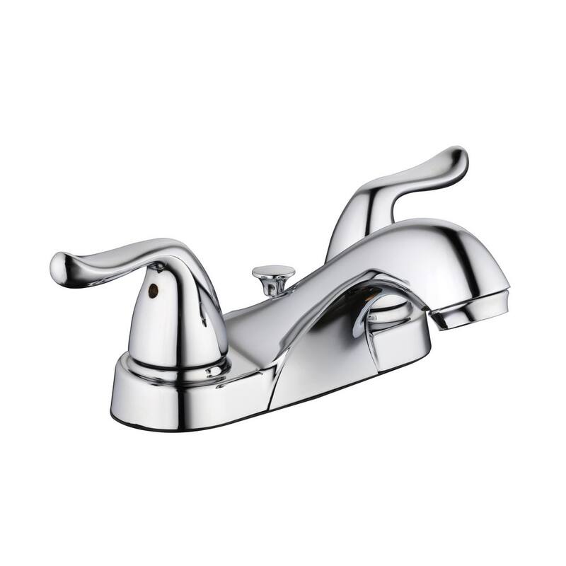 4 in. Centerset Double-Handle Low-Arc Bathroom Faucet Polished Chrome 2-Pack R60449