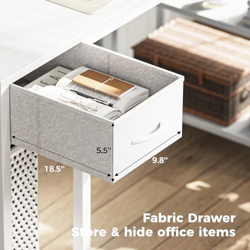 47 inch Reversible L Shaped Desk with LED Lights & Power Outlets Z696579