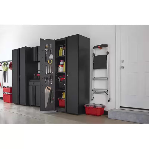 24-Gauge Steel Freestanding Garage Cabinet in Black M681752