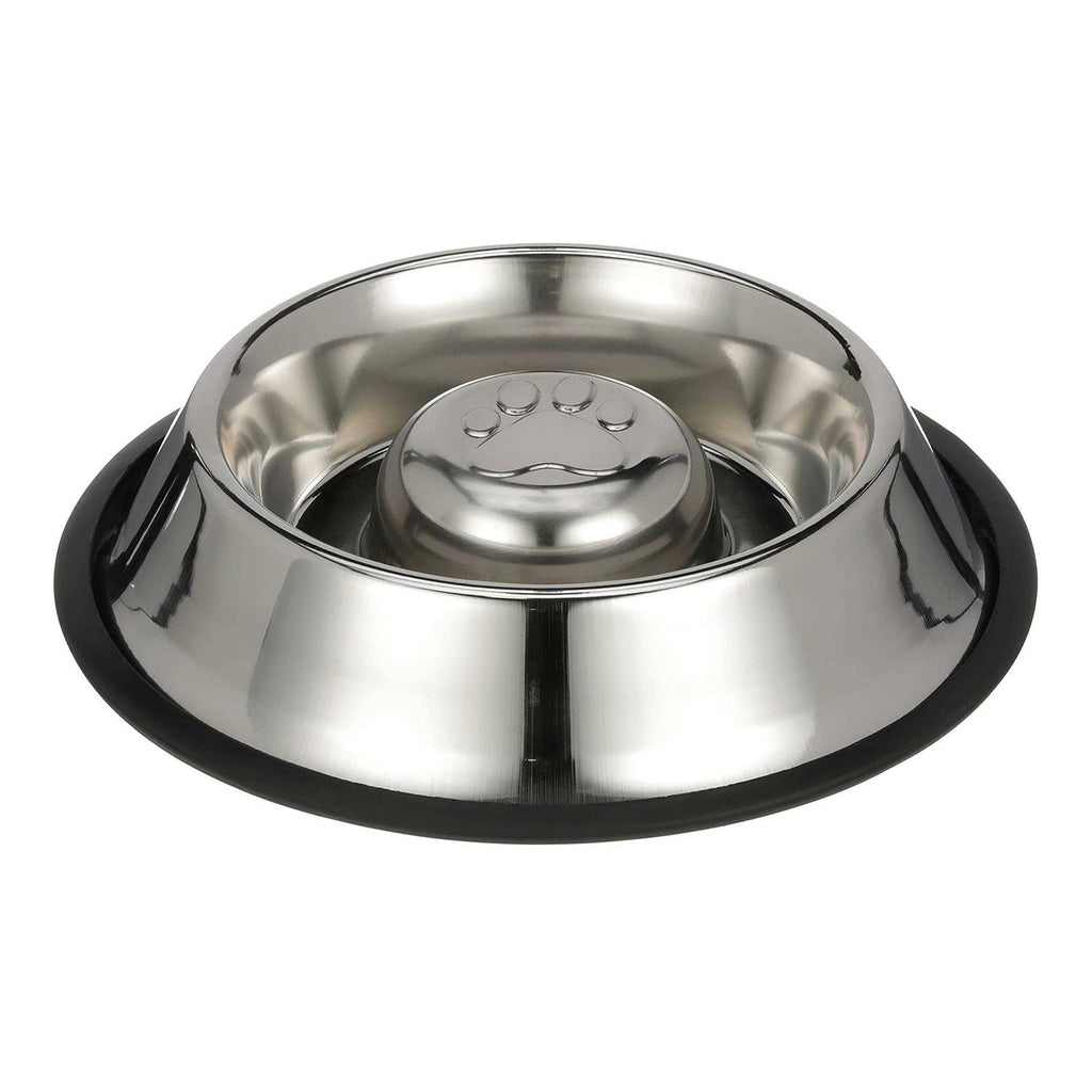 Stainless Steel Slow Feed Bowl Non-Tip & Non-Skid F44825