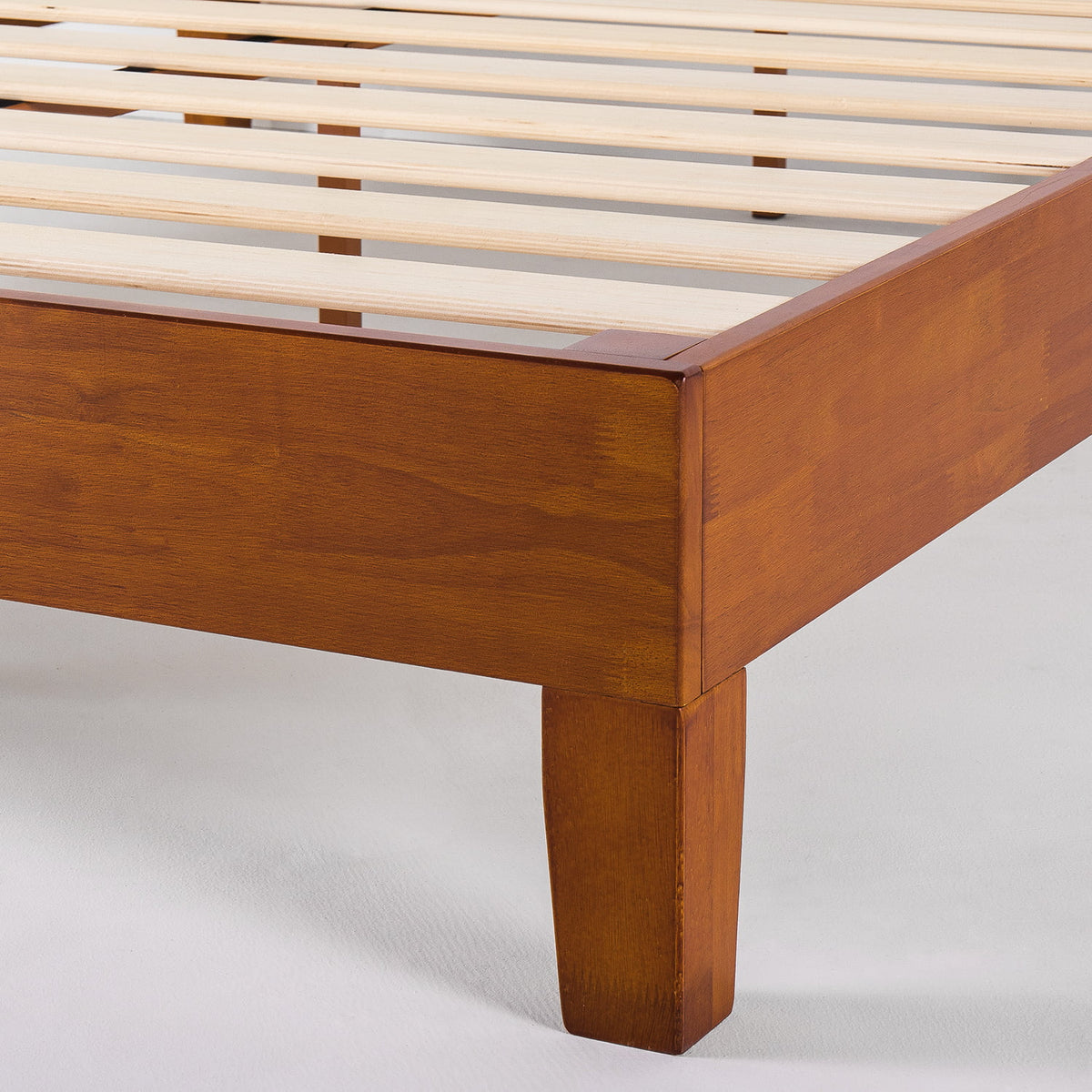 Cherry Twin Solid Wood Platform Bed with Wooden Slats J876290