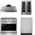 36 Gas Range, Range Hood, Dishwasher and Wine Cooler B69155