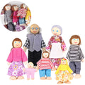 7 Pieces Wooden Dollhouse Family Set Mini People Figures H94491