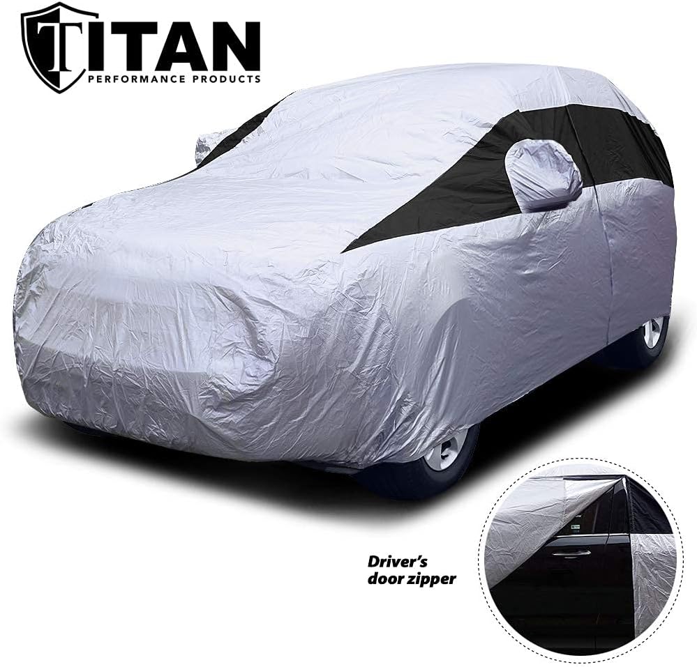 Lightweight Poly 210T Car Cover for Mid-Size SUV 188-206", Waterproof, UV Protection, Pack of 2 J65852