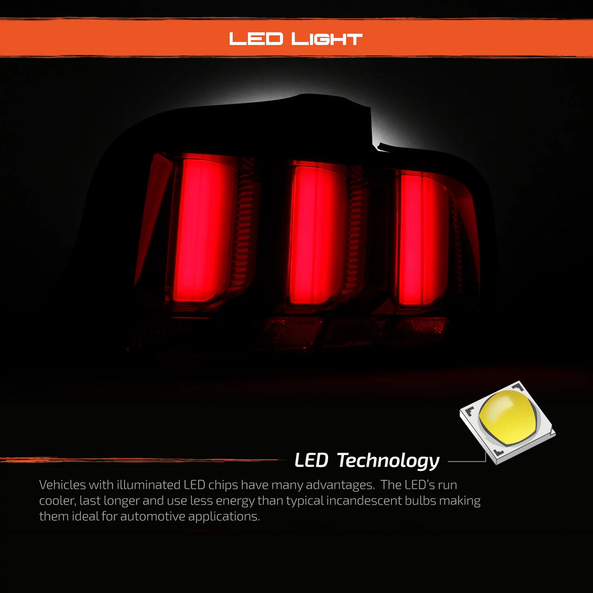 Chrome Smoked LED Tail Lamp Brake Lights Pair Left + Right J956097