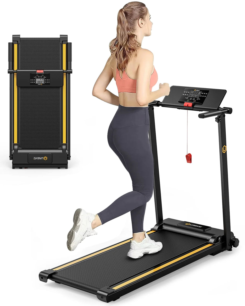 Folding Treadmill 2.25HP Portable Compact with 12 HIIT Modes H77851