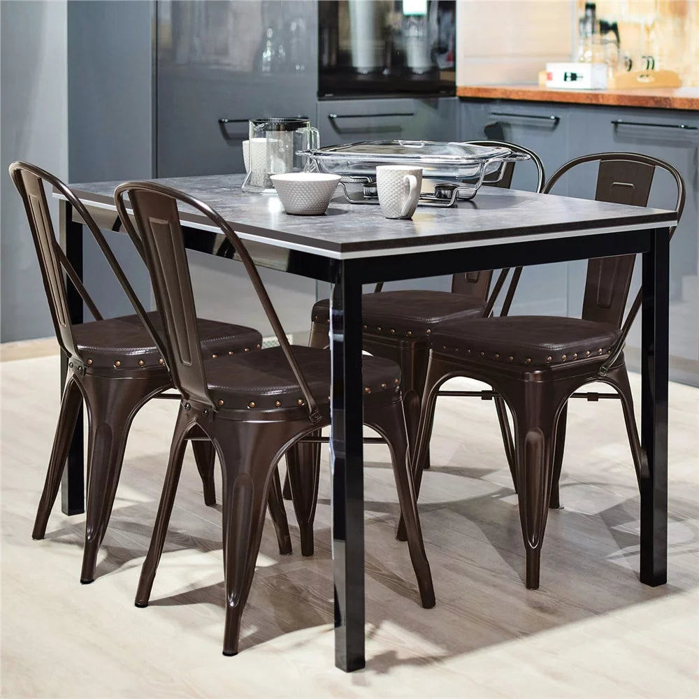 Brown Set of 4 Dining Chair with Cushion S269625