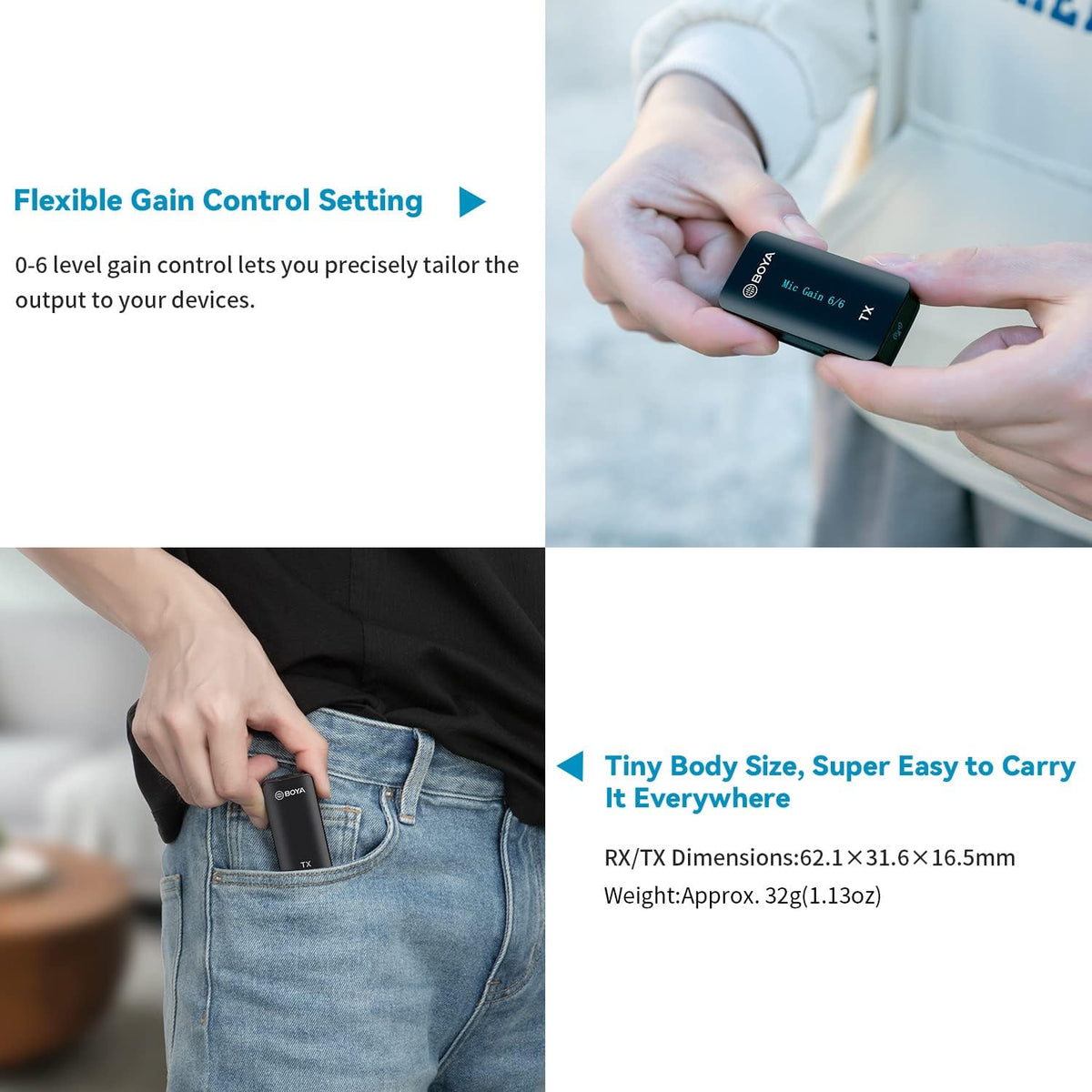 Wireless Lavalier Microphone for Camera DSLR Camcorder 2.4GHz Dual Channel Lapel Mic U235475