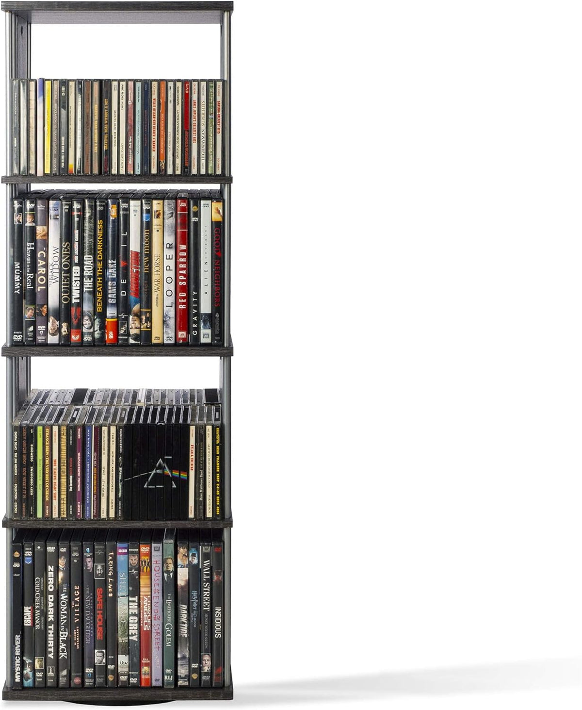 Espresso 4 Fixed Shelves Media Storage Spinner J26061
