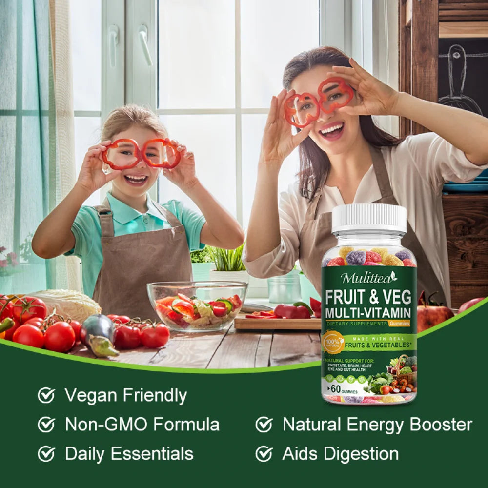 Fruits and Veggies Supplement 120 Gummies Non-GMO Pectin-Based Gluten-Free I1891