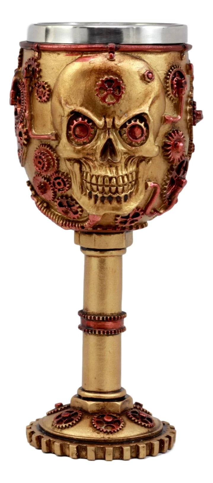 Steampunk Skull Face Wine Goblet 6oz I5994