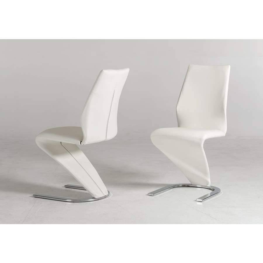 White Leatherette Dining Chair (Set of 2) I9124