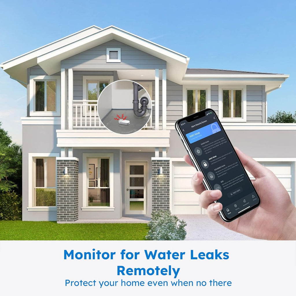 WiFi Water Sensor 5 Pack with 120dB Adjustable Alarm Q639