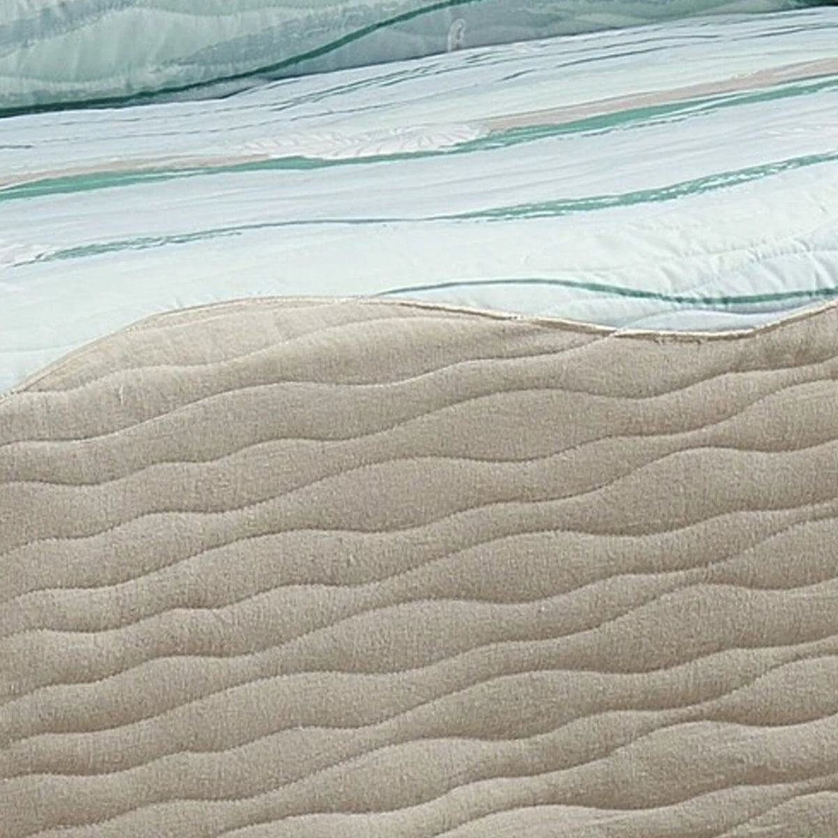 Ocean Wave Print & Quilting Loveseat Cover A8020