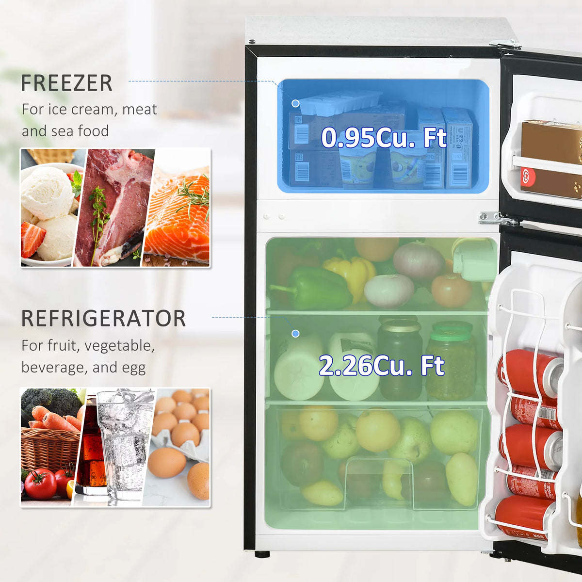 3.2 Cu.Ft Mini Fridge with Freezer E79002