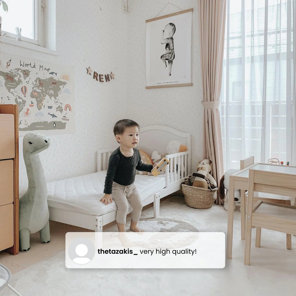 Grey Toddler Bed with Attached Bed Rails F52872