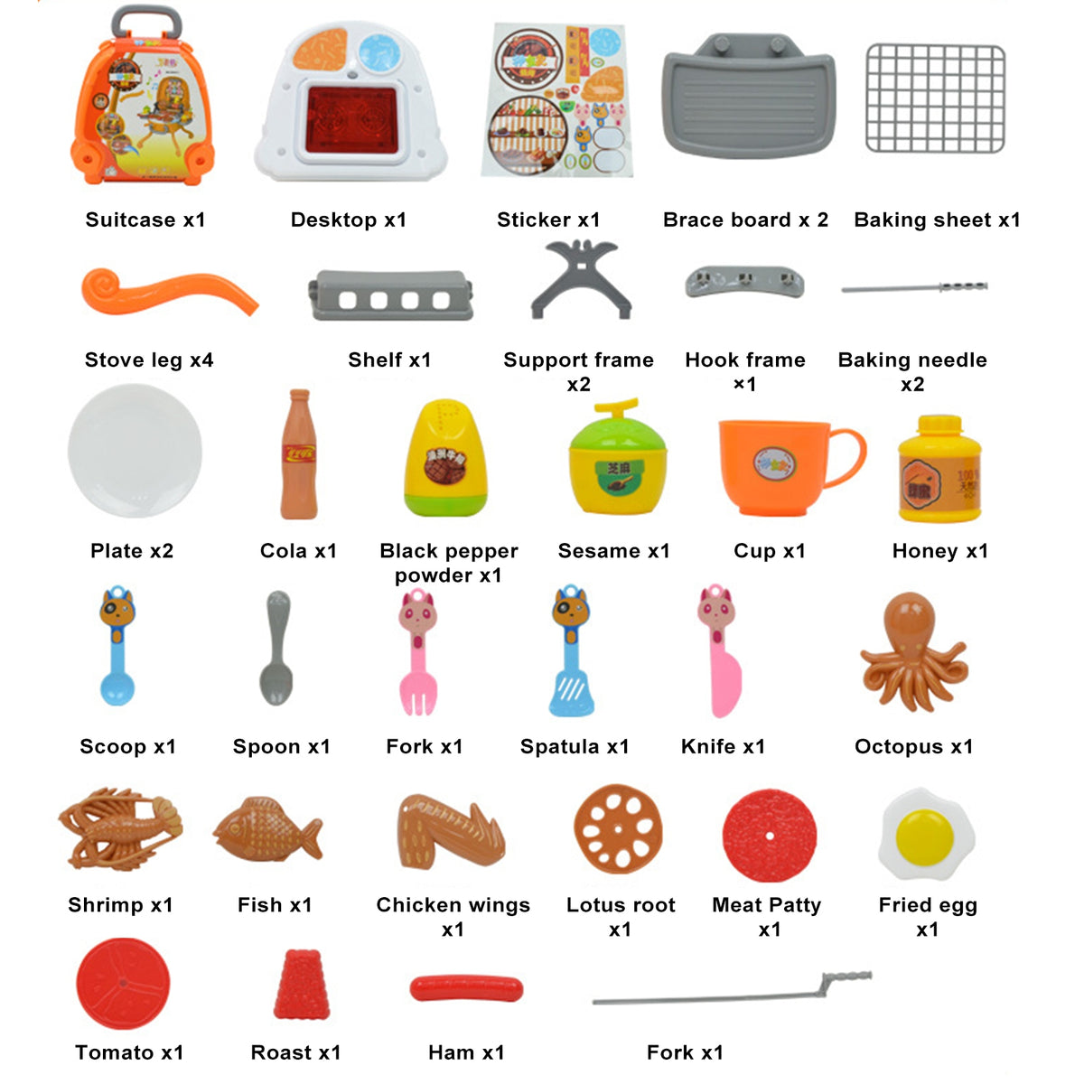 Portable BBQ Toy Set with Suitcase Design E7948