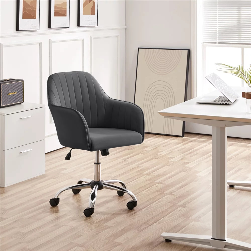Pink Velvet Mid-Back Task Chair with Armrests H51501