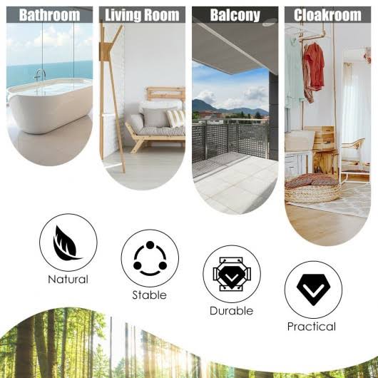 4 Panels Folding Wooden Room Divider White T669